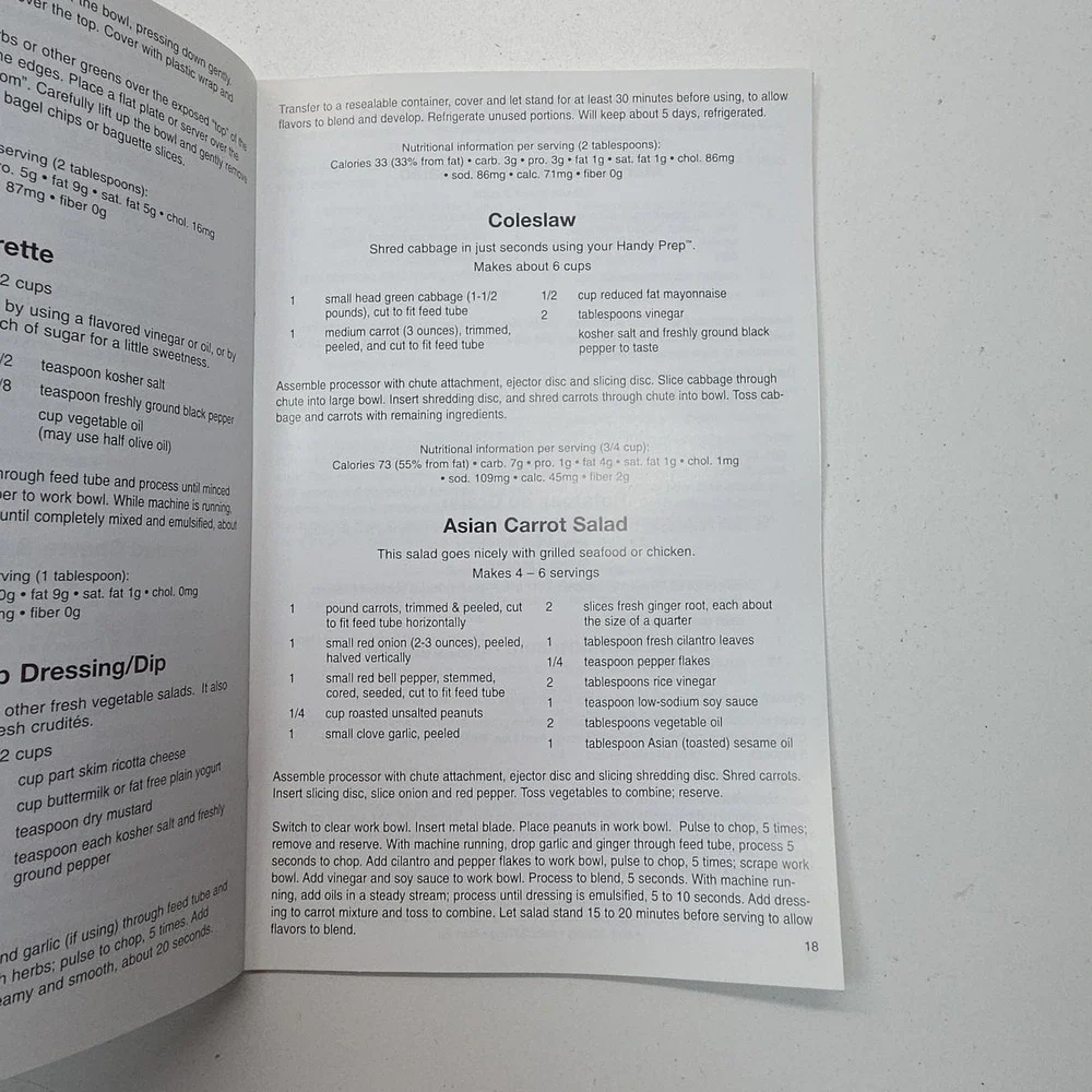 Cuisinart‎ Handy Prep 3-Cup Food Processor DFP-3 Instruction and Recipe Booklet